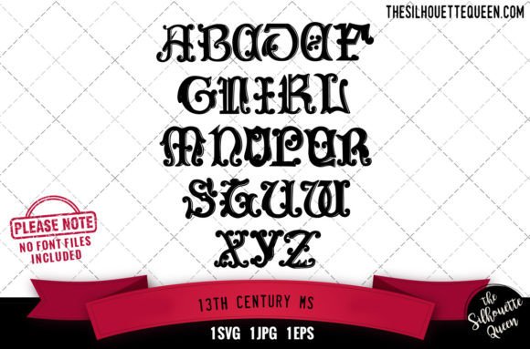 13th Century. MS Alphabets - ABC Letters Graphics for Crafts