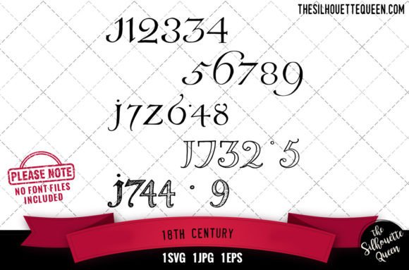 18th Century Numerals: Premium Graphics for Crafts and Branding