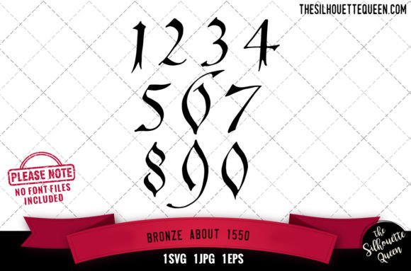 Bronze About 1550 Numerals: Premium Graphics for Crafts