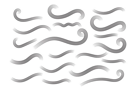 Curly Flourishes Swirls Scroll Design Graphics for Decorative Elements