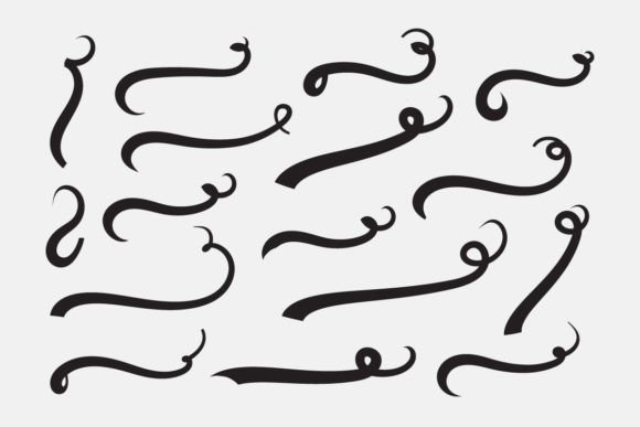 Font Swoosh Tails Ornamental Vector for Graphics