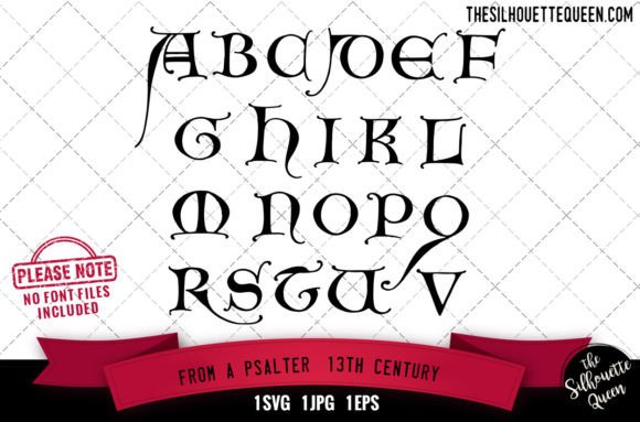 From a Psalter: 13th Century Alphabets for Graphics and Crafts