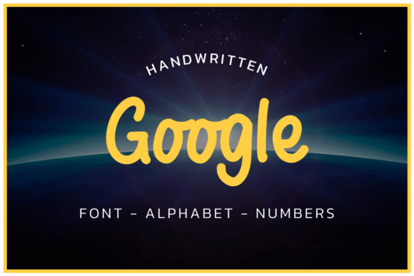 Google Chrome Yellow Font Aplhabet for Graphics and Crafts