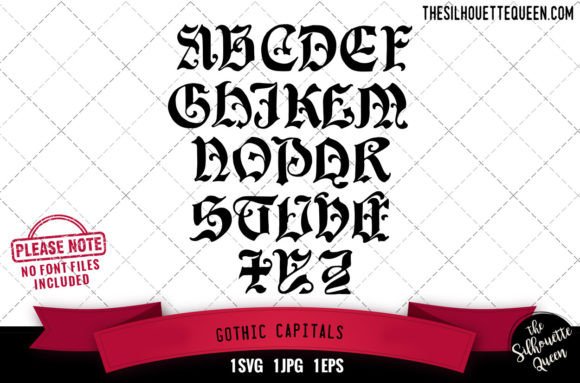 Gothic Capitals Alphabets - ABC Letters for Graphics and Crafts
