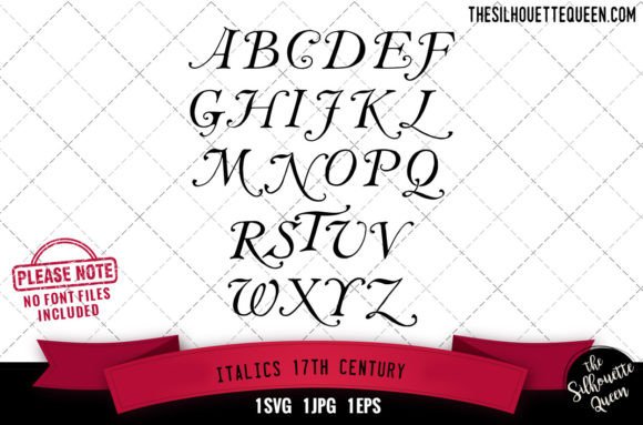 Italics, 17th Century Alphabets: Premium Graphics for Crafts