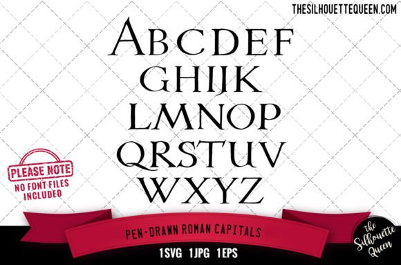Pen-Drawn Roman Capitals Alphabets for Graphics and Crafts
