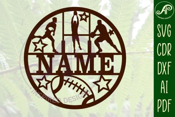 Rugby Name Sign SVG Cut File for Laser Cutting Signs