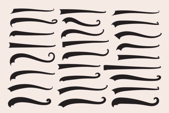Text Tails Swoosh Retro Typography Swash Graphics
